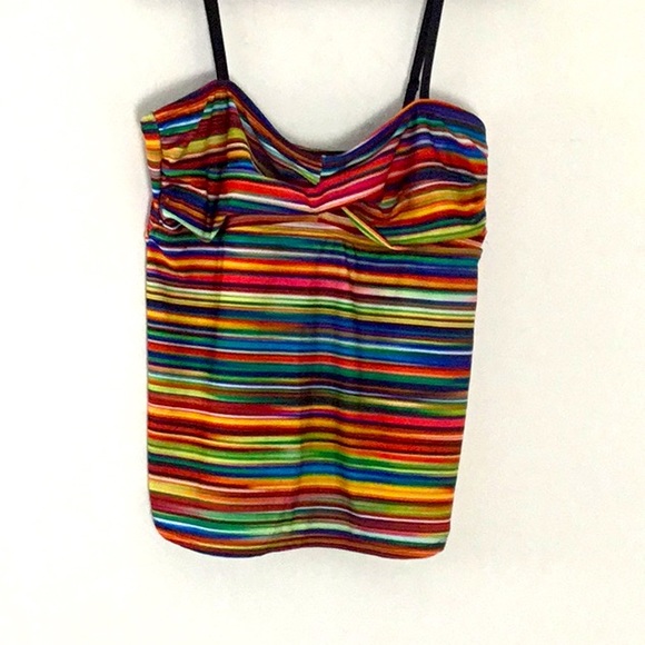 a.n.a Tops - Ana, Striped Camisole, Layering Top with Bra, No Padding. Rainbow, Hippie, Y2K